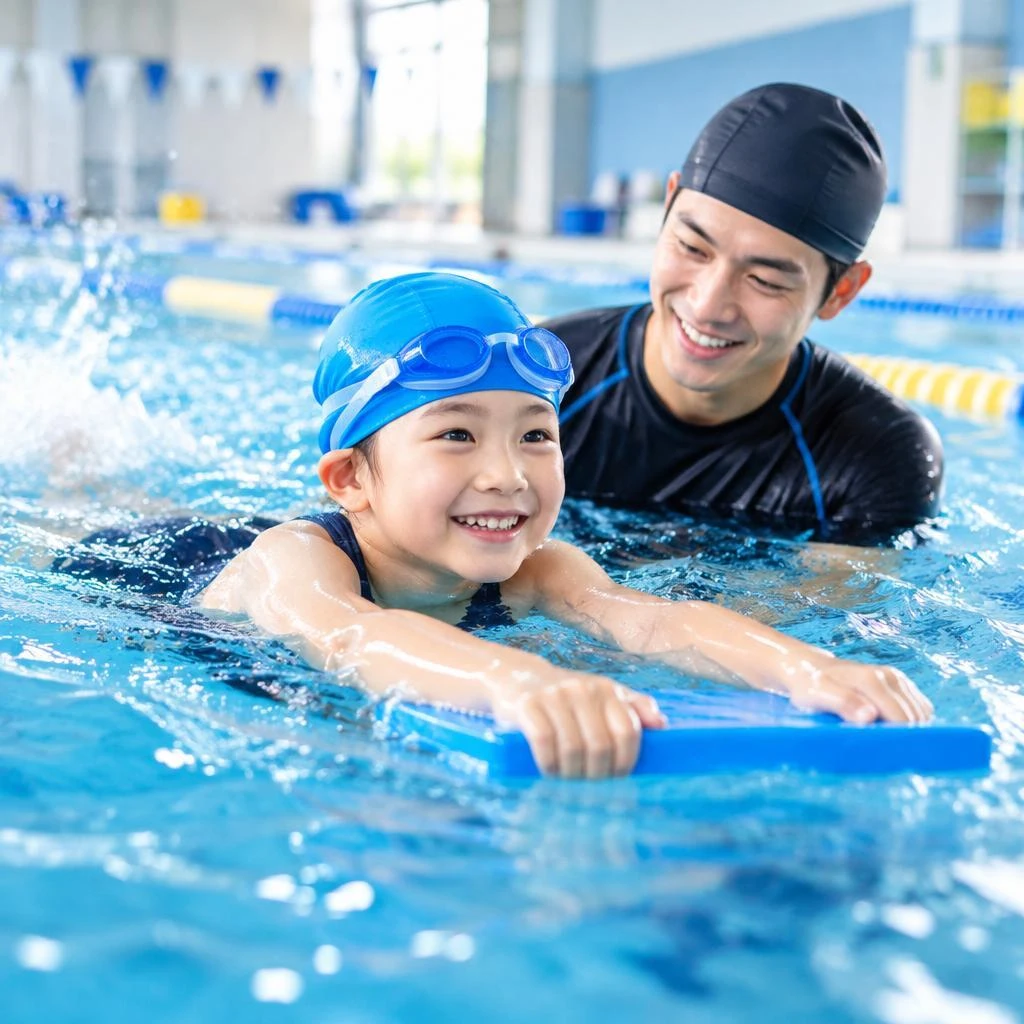 「できた！」が自信に変わる。お子様にぴったりの水泳指導を、専門コーチと。